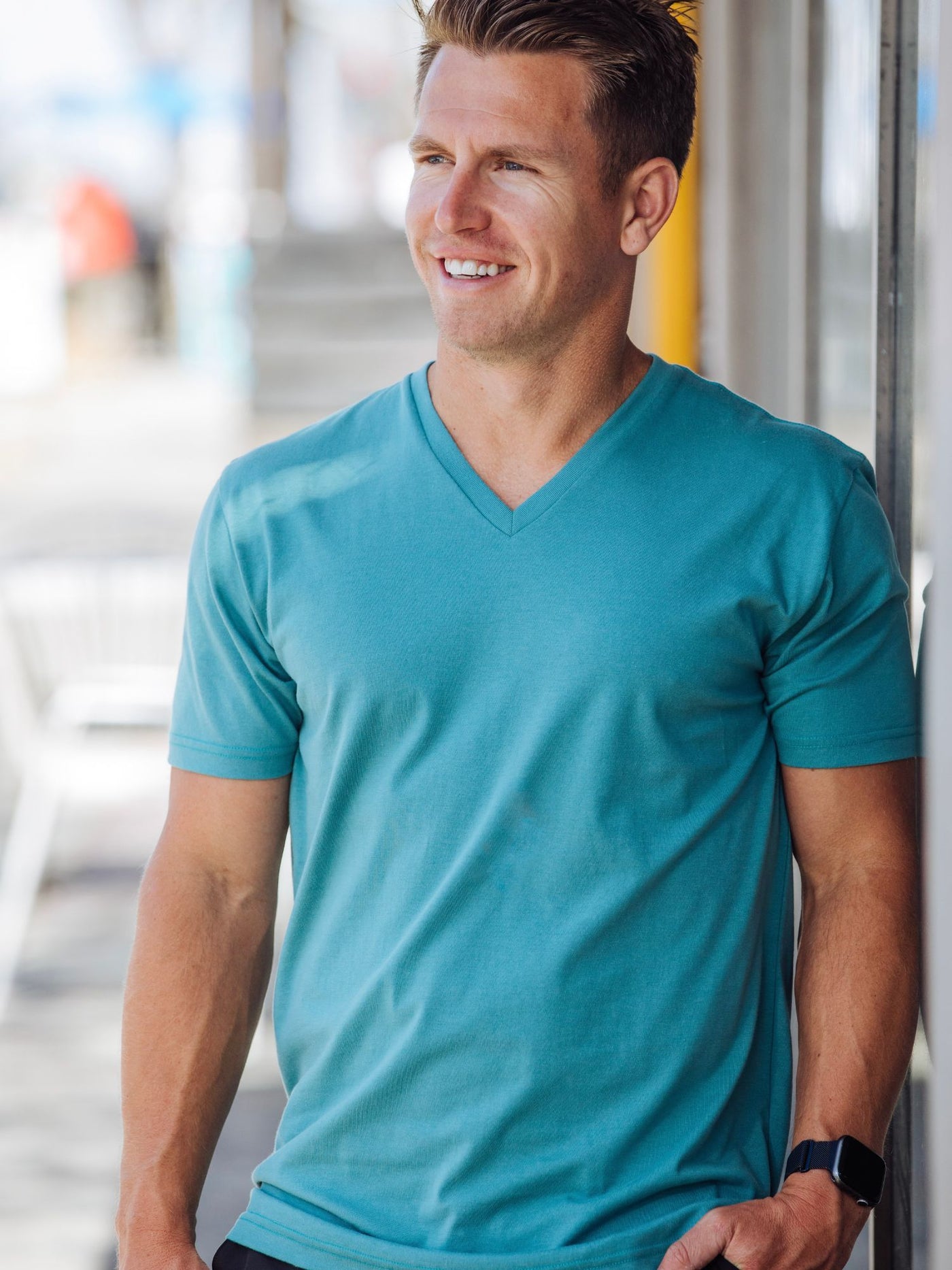 Vintage Blue V-Neck