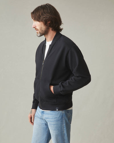 Men's Fleece Bomber Jacket - Black