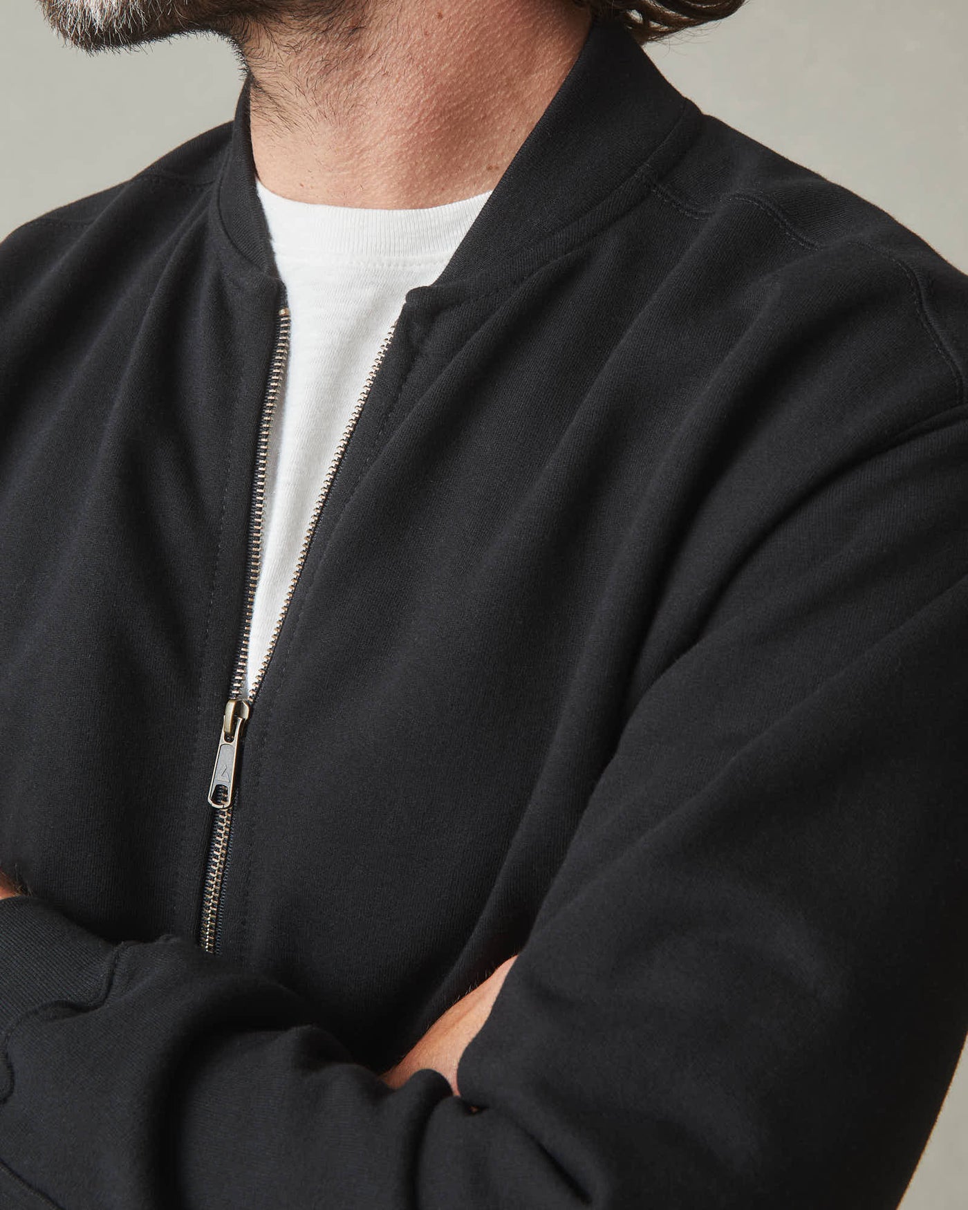 Men's Fleece Bomber Jacket - Black