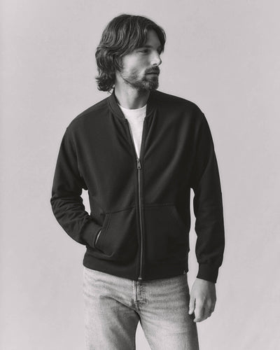 Men's Fleece Bomber Jacket - Black