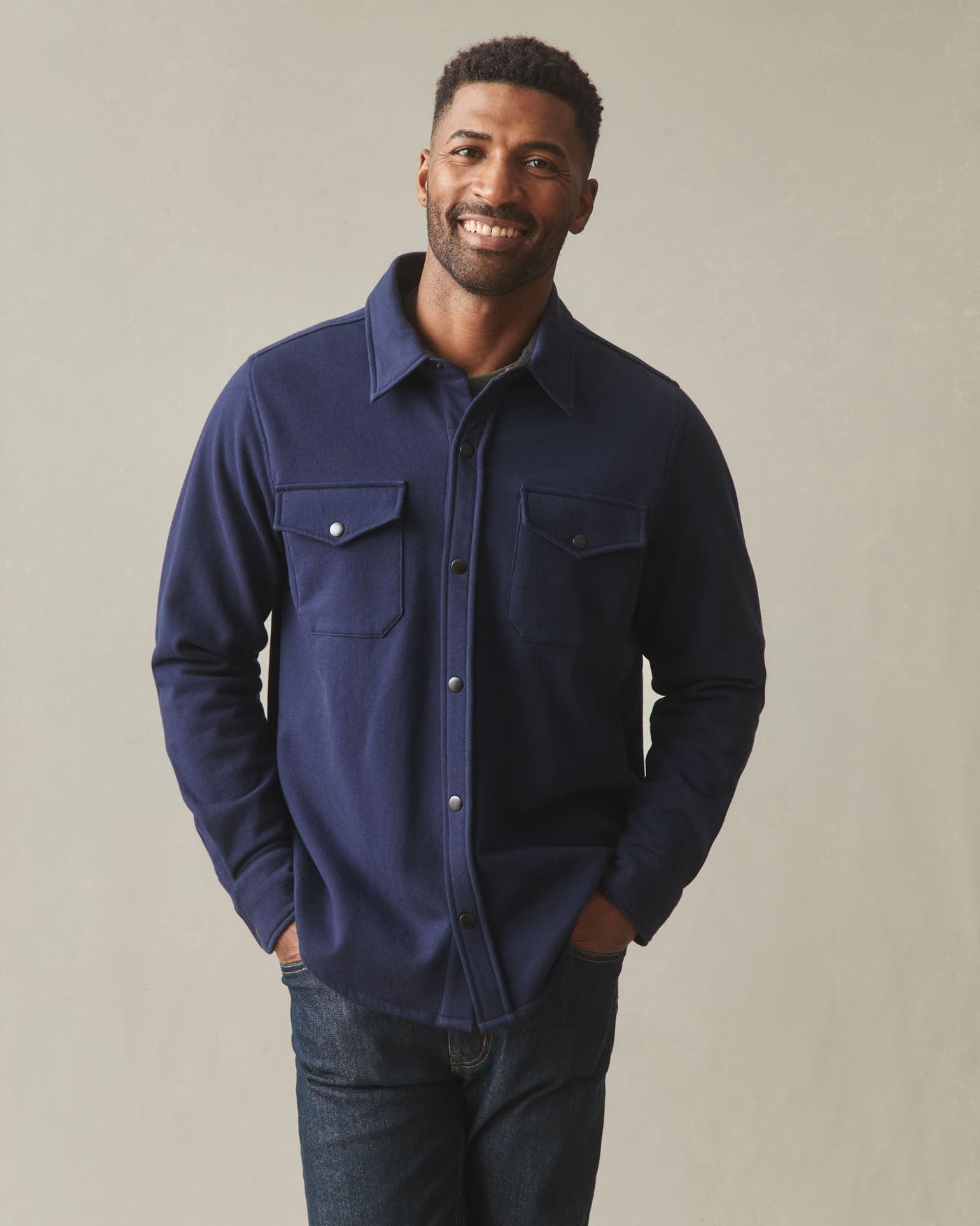 Unisex Redwood Fleece Overshirt - True Navy