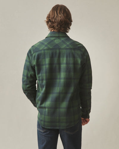Unisex Redwood Fleece Overshirt - Green Moss Plaid