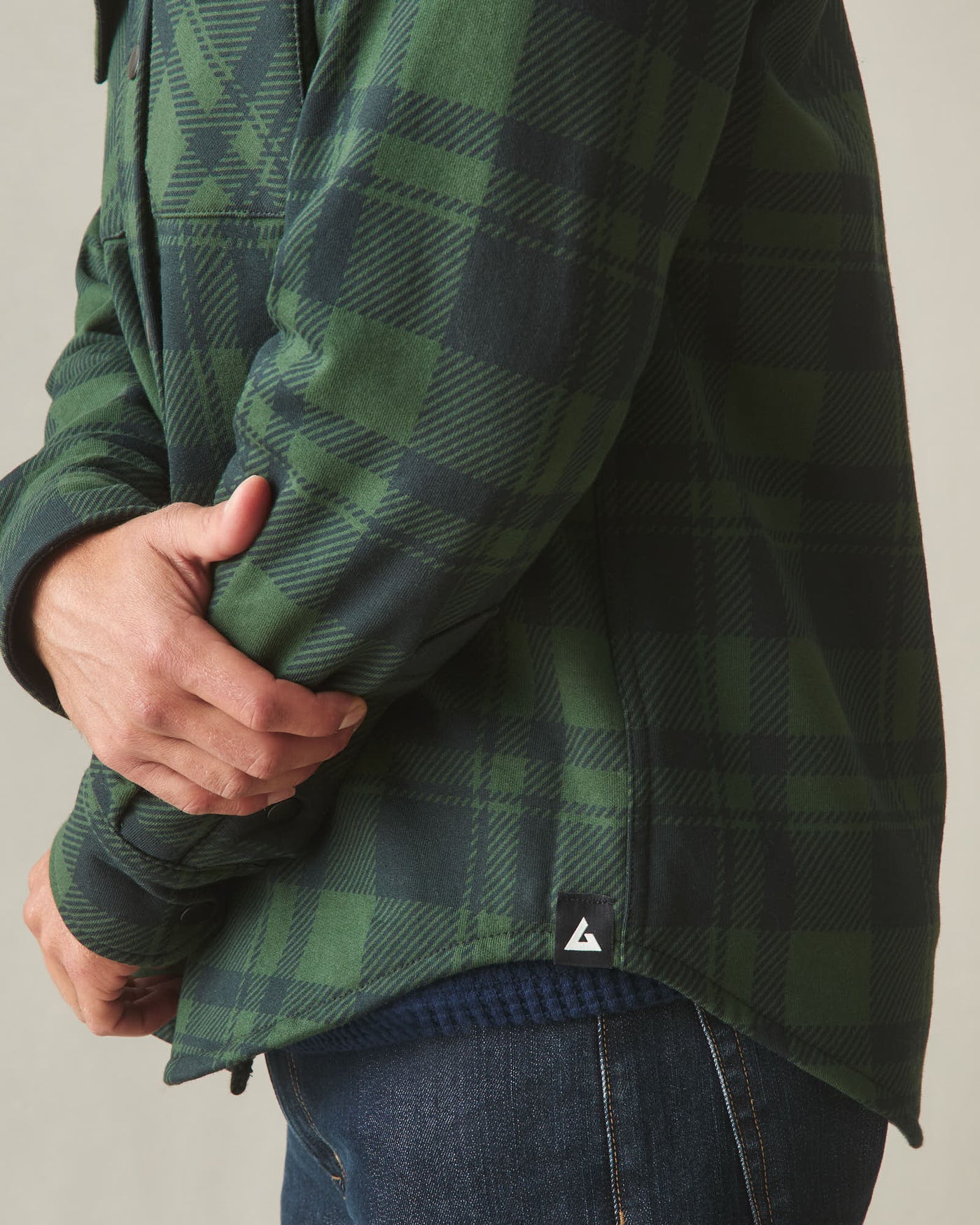 Unisex Redwood Fleece Overshirt - Green Moss Plaid