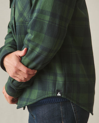 Unisex Redwood Fleece Overshirt - Green Moss Plaid