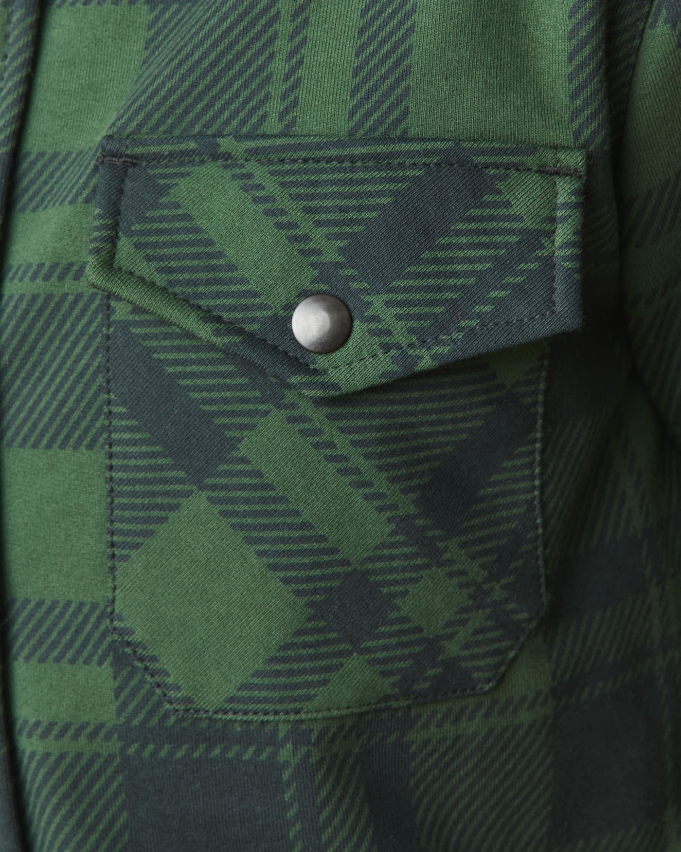 Unisex Redwood Fleece Overshirt - Green Moss Plaid