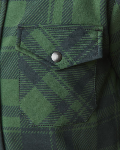 Unisex Redwood Fleece Overshirt - Green Moss Plaid