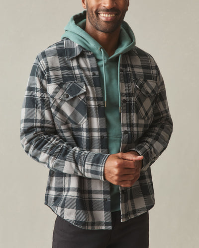 Unisex Redwood Fleece Overshirt - Silent Storm Plaid