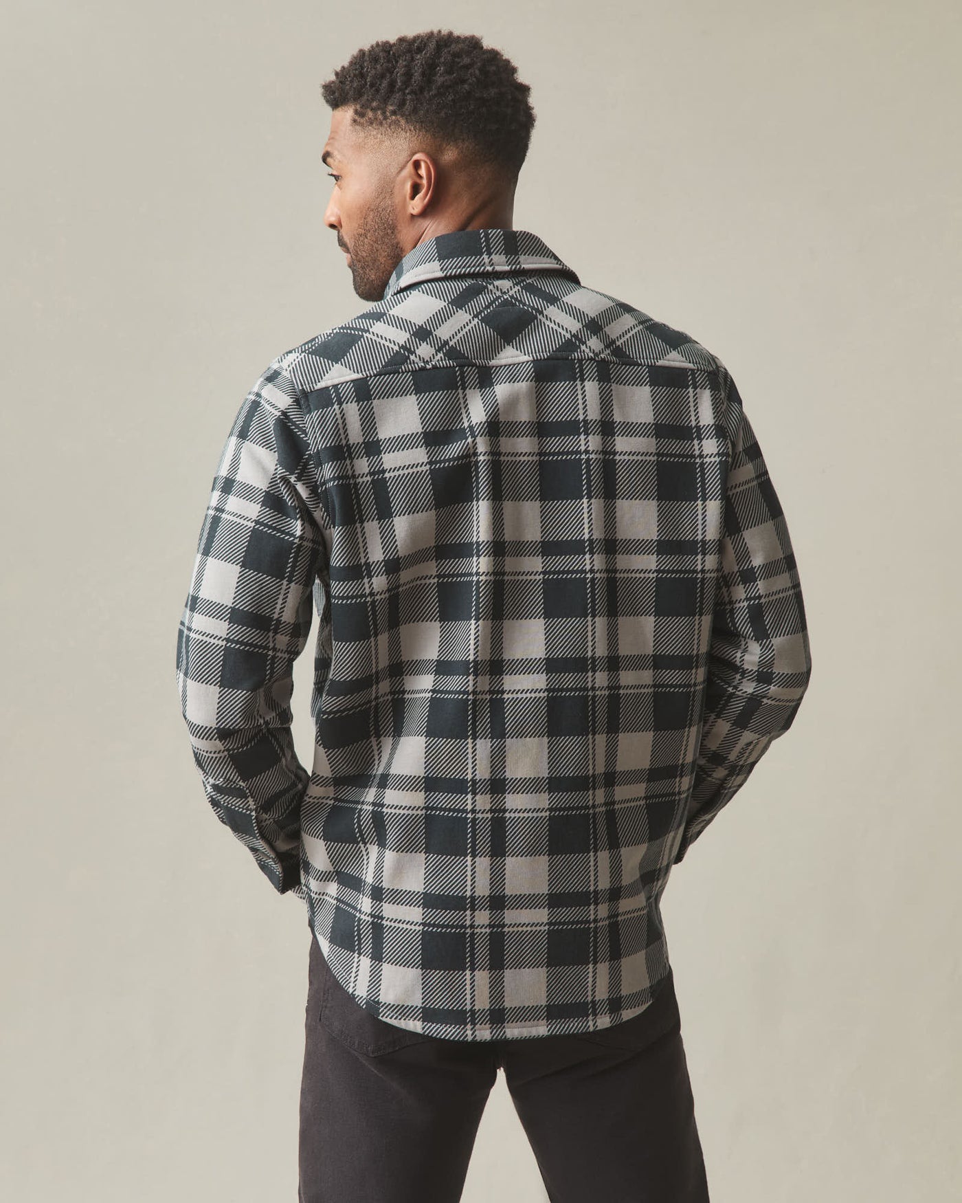 Unisex Redwood Fleece Overshirt - Silent Storm Plaid