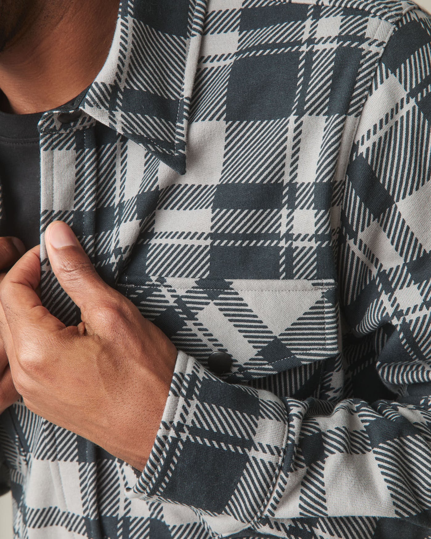 Unisex Redwood Fleece Overshirt - Silent Storm Plaid