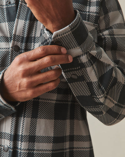 Unisex Redwood Fleece Overshirt - Silent Storm Plaid